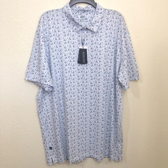 Mizzen+Main Mens XXL Versa Polo Shirt Trim Fit Short Sleeve Golf Graphic NWT - Picture 2 of 12